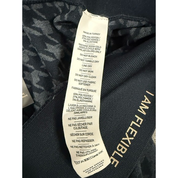 Rhone Womens Houndstooth Seamless Base Legging Performance Stretch Navy Blue M - Picture 8 of 9